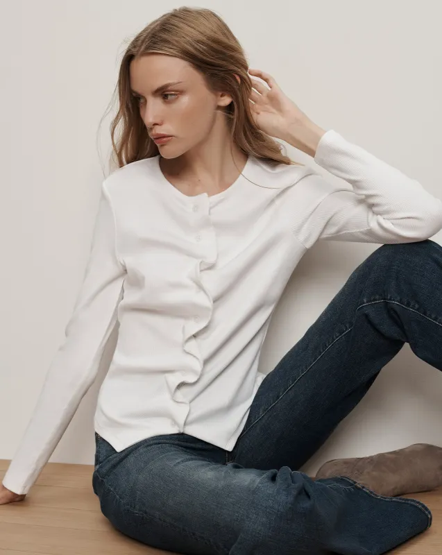 Jasminah Button-Front Top sold by Veronica Beard