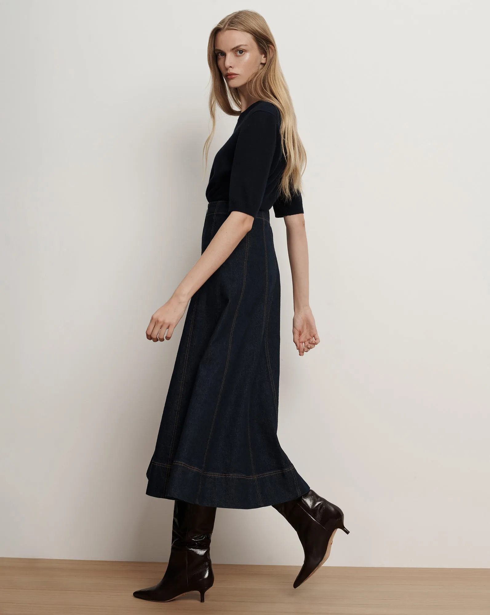 Alix Denim Midi Skirt sold by Veronica Beard product image thumbnail 3