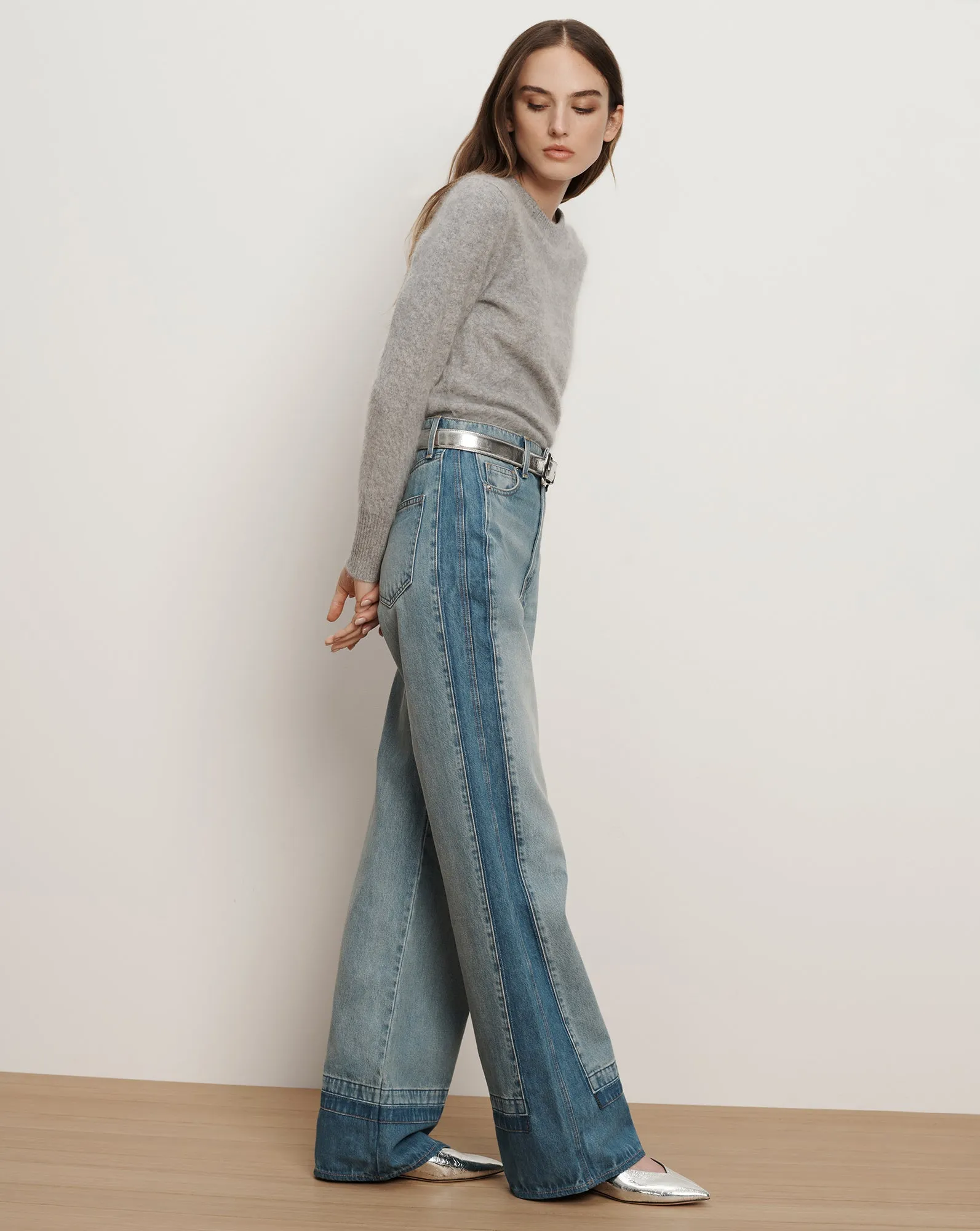 Taylor Color-Block Wide-Leg Jean sold by Veronica Beard product image thumbnail 3