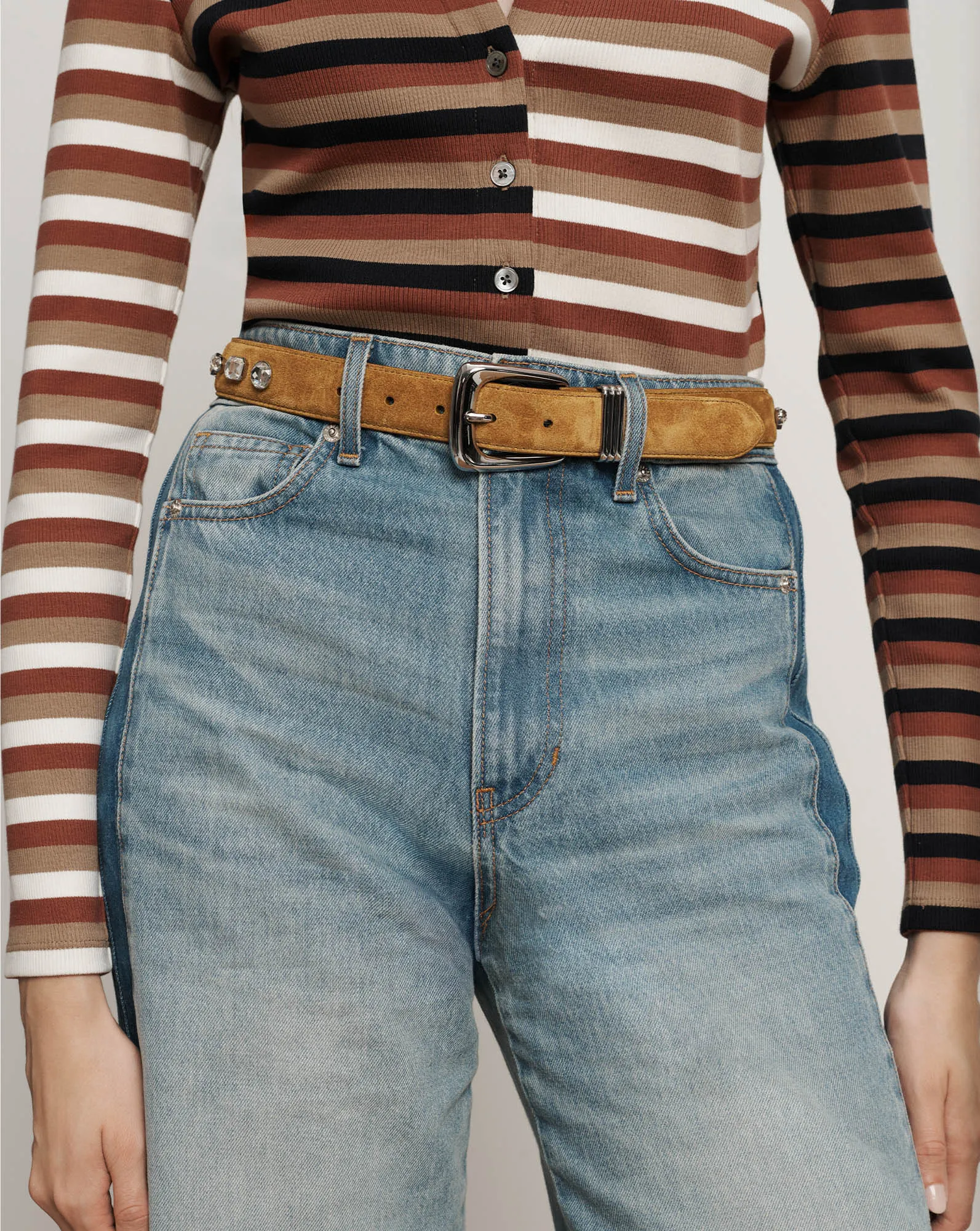 Arch Suede Embellished Belt sold by Veronica Beard product image thumbnail 2