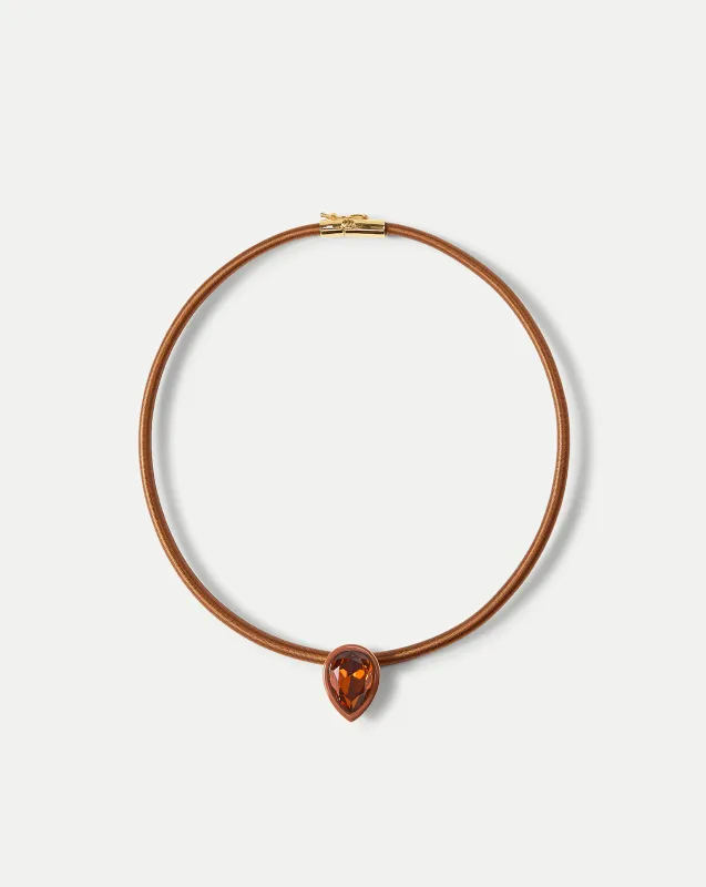 Brown Cord Pendant Necklace sold by Veronica Beard