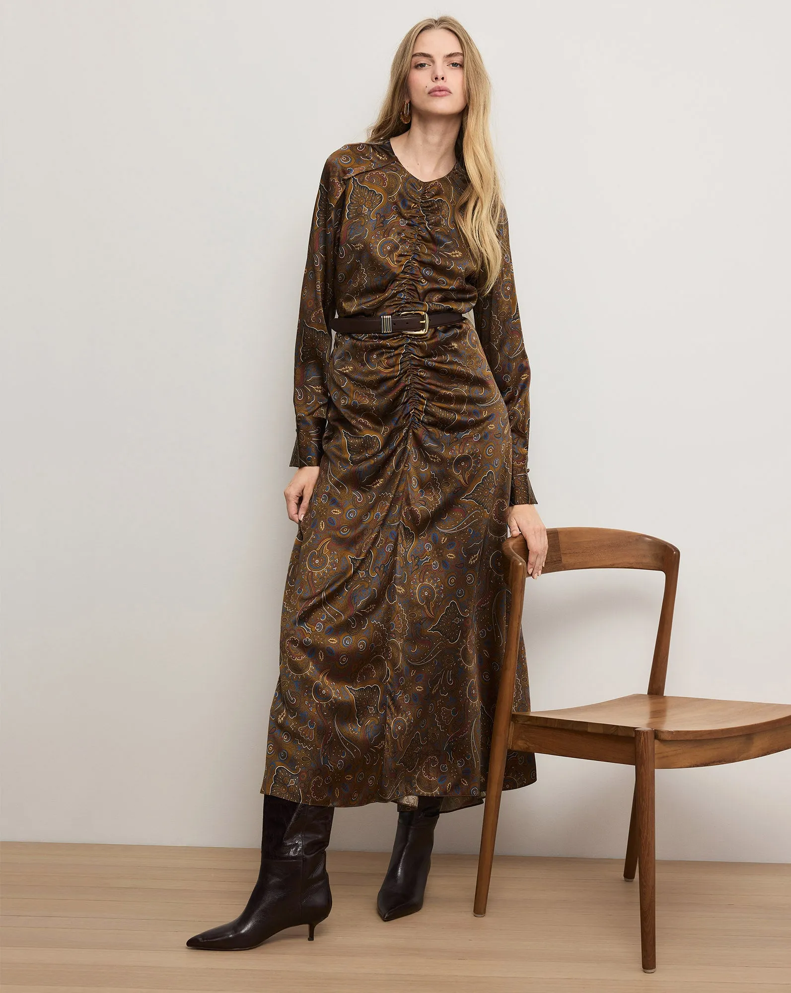 Irma Stretch-Silk Midi Dress sold by Veronica Beard