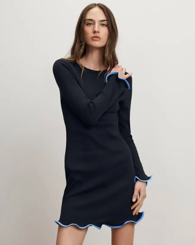 Baranova Ruffle-Trim Mini Dress sold by Veronica Beard