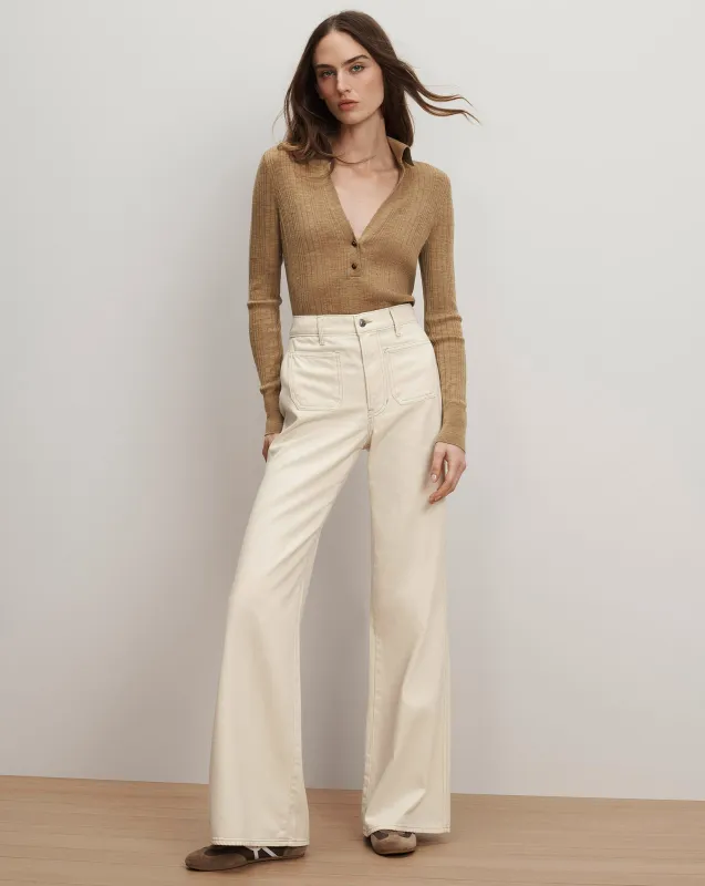 Kasey Patch-Pocket Wide-Leg Jean sold by Veronica Beard