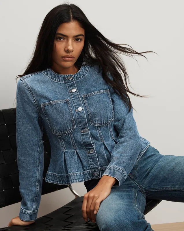 Zahara Peplum Denim Jacket sold by Veronica Beard