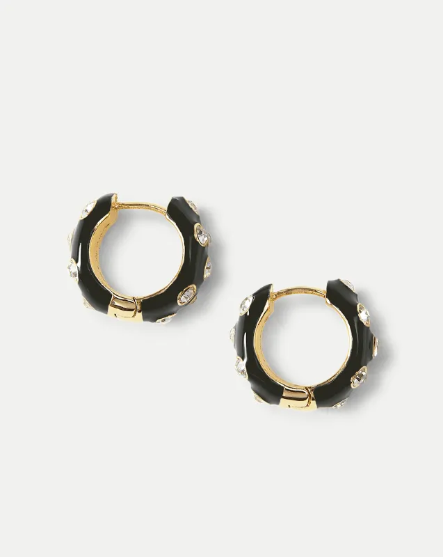 Crystal and Enamel Huggie Hoop sold by Veronica Beard