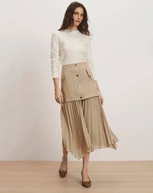 Patricka Layered Midi Skirt sold by Veronica Beard