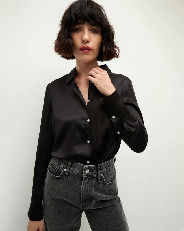 Monique Silk Button-Down Shirt sold by Veronica Beard