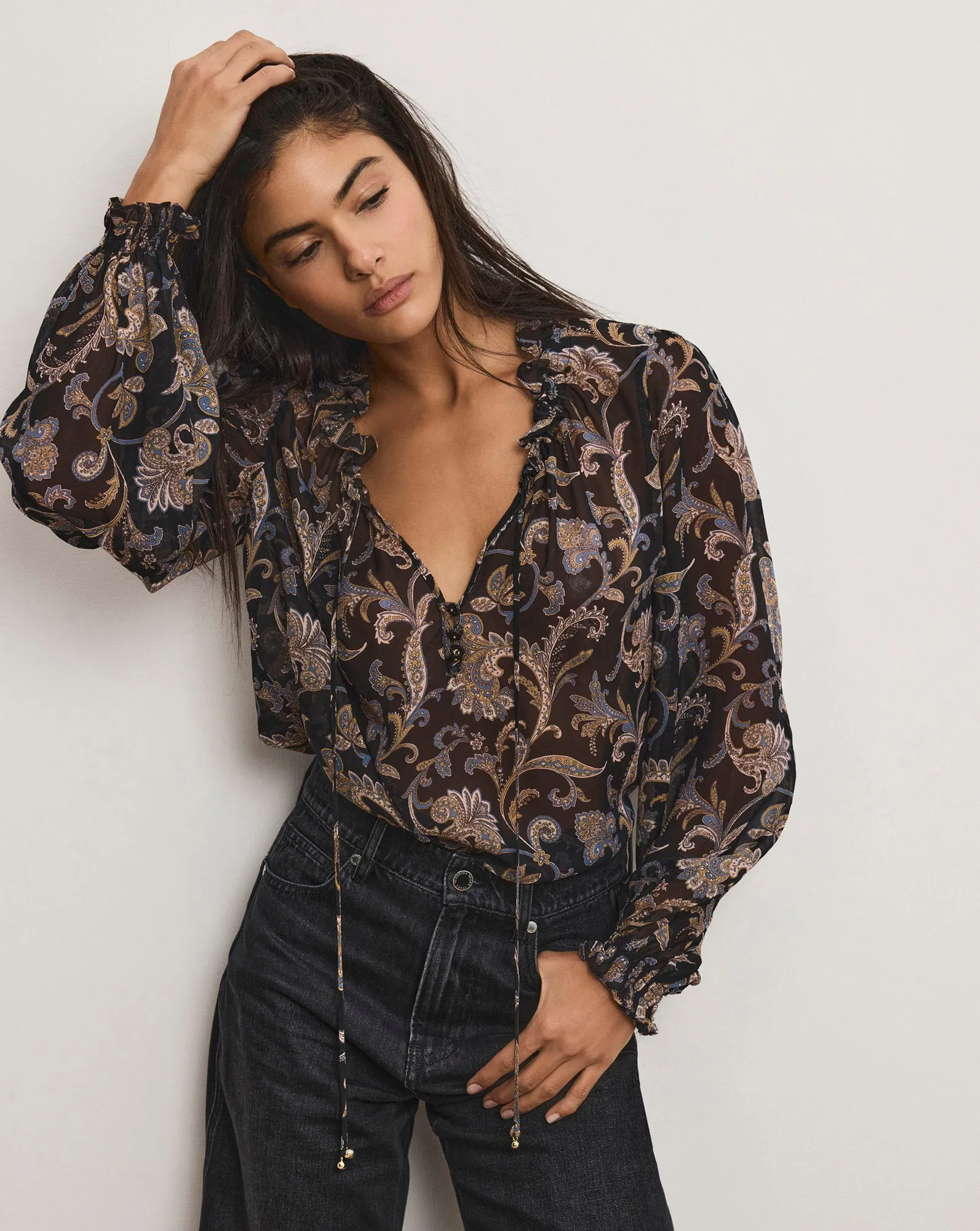 Hickory Paisley Blouse sold by Veronica Beard