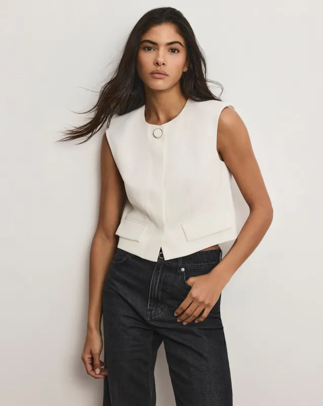 Cliffwood Cropped Vest sold by Veronica Beard