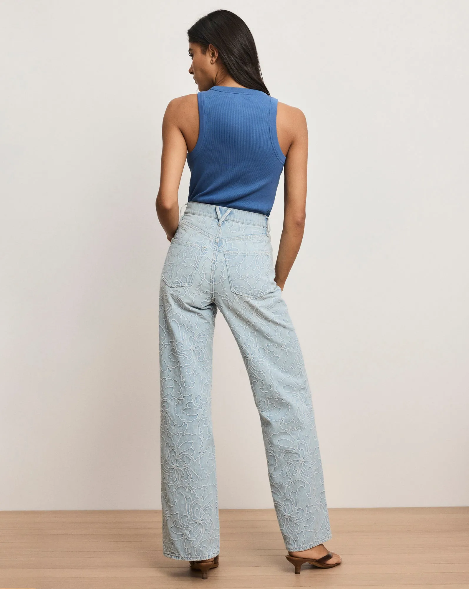 Taylor Embroidered Wide-Leg Jean sold by Veronica Beard product image thumbnail 5