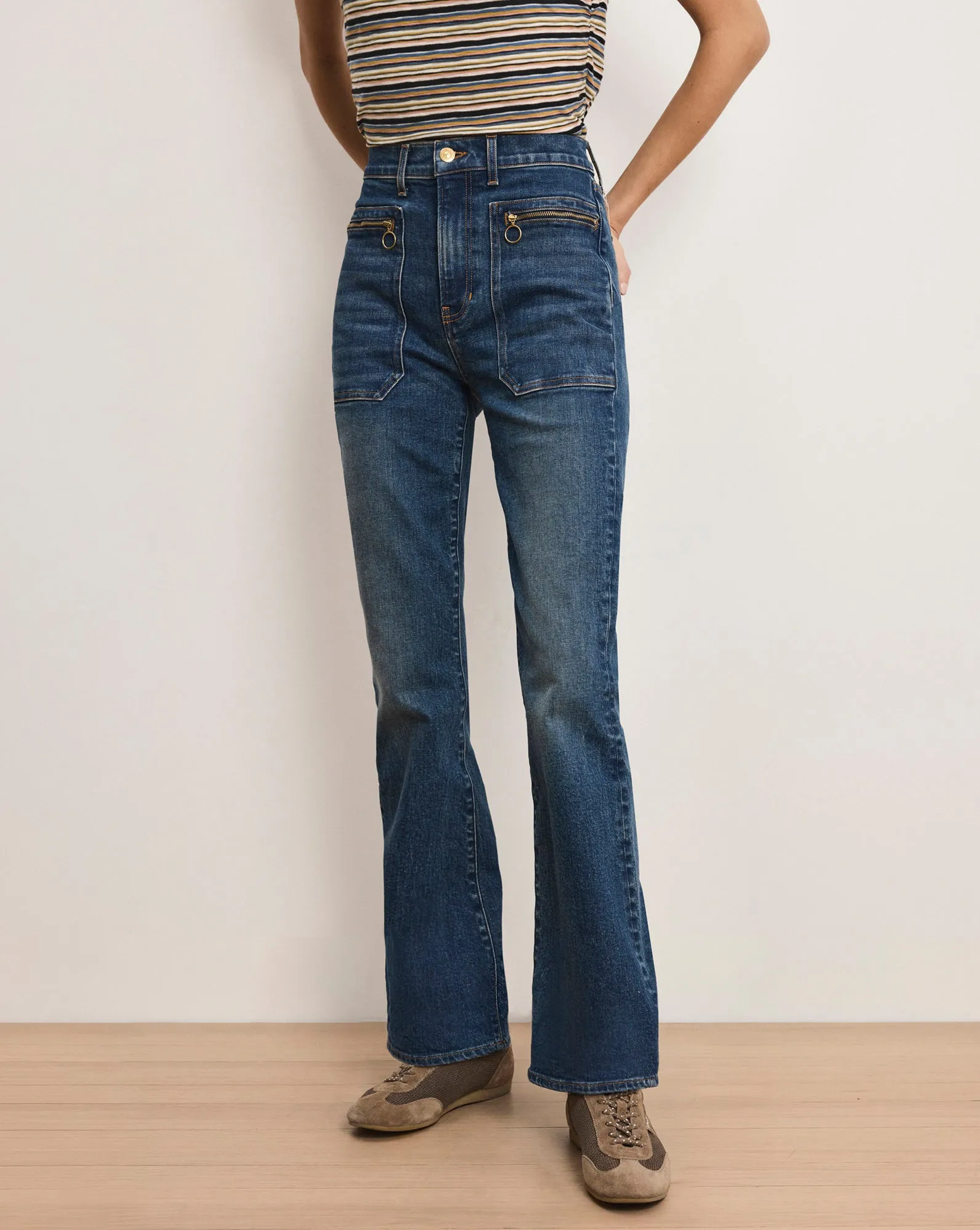 Beverly Patch-Pocket Skinny-Flare Jean sold by Veronica Beard product image thumbnail 2