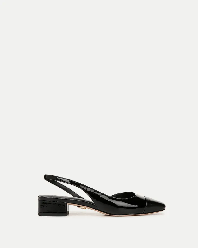 Cecile Leather Cap-Toe Slingback sold by Veronica Beard