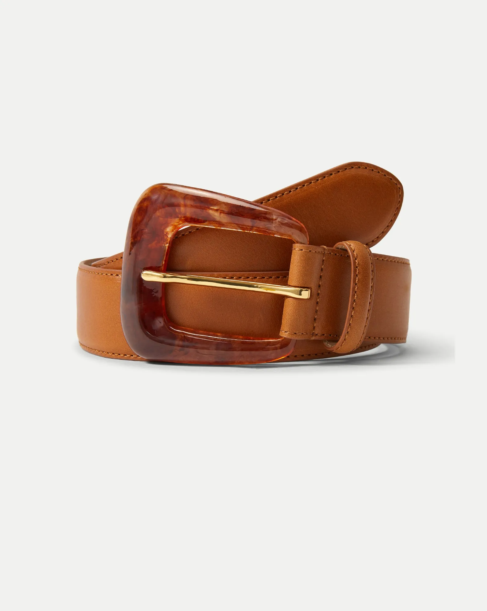 Arch Resin-Buckle Leather Belt sold by Veronica Beard product image thumbnail 3