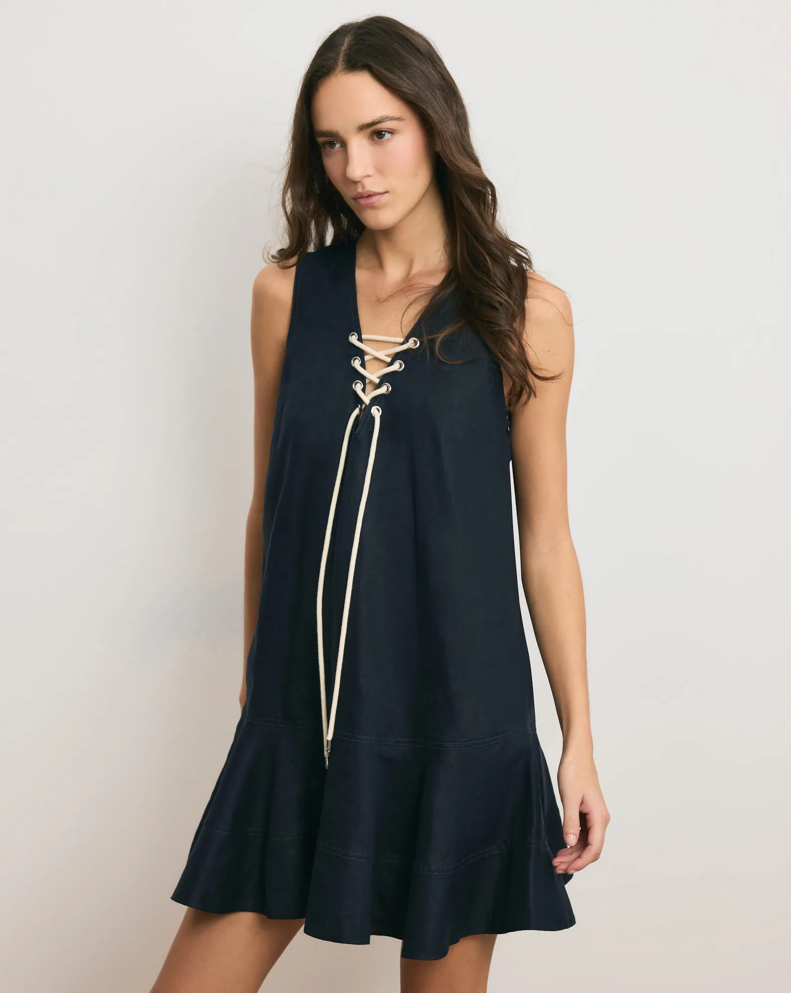 Treena Linen Mini Dress sold by Veronica Beard