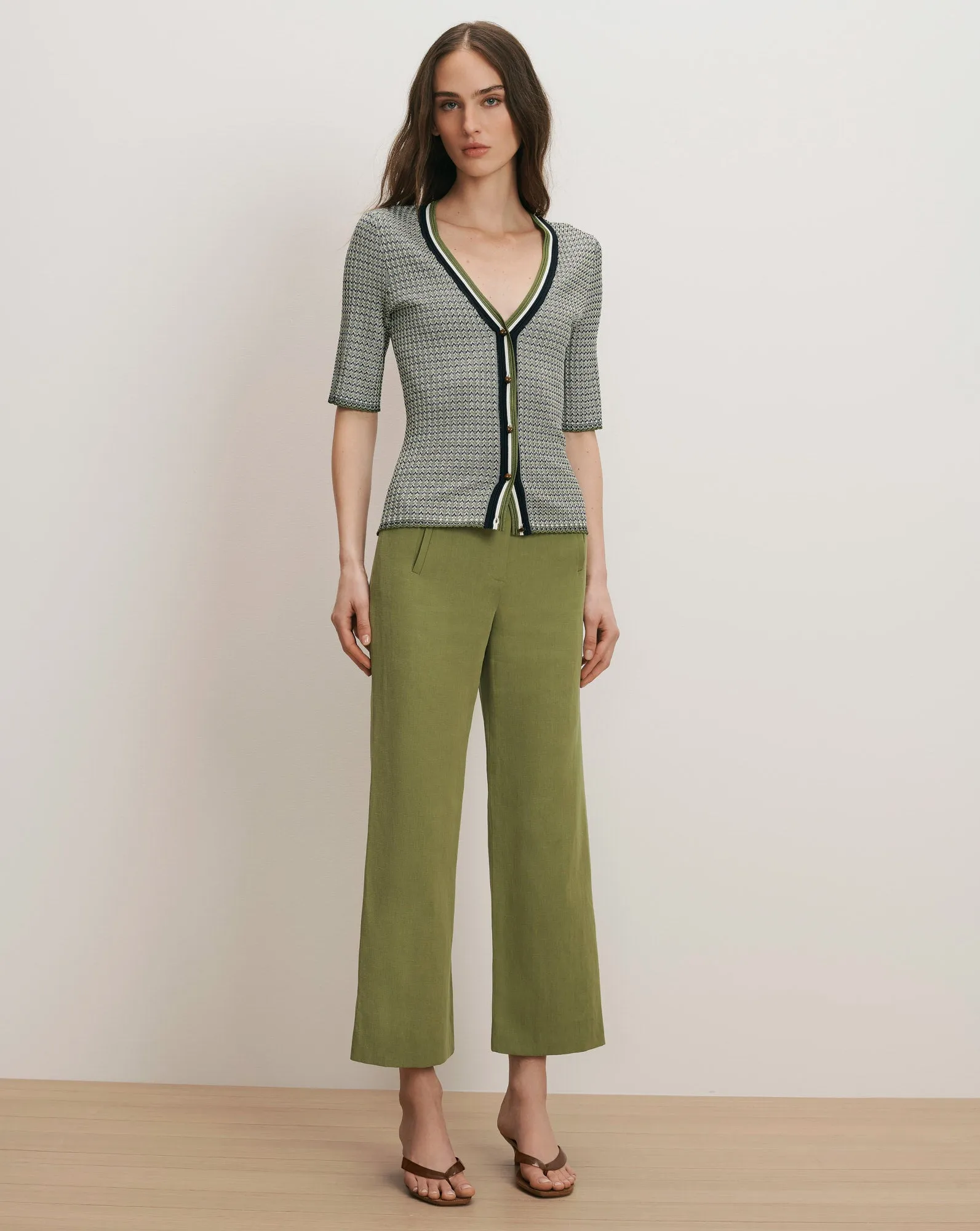 Dova Wide-Leg Linen Pant sold by Veronica Beard