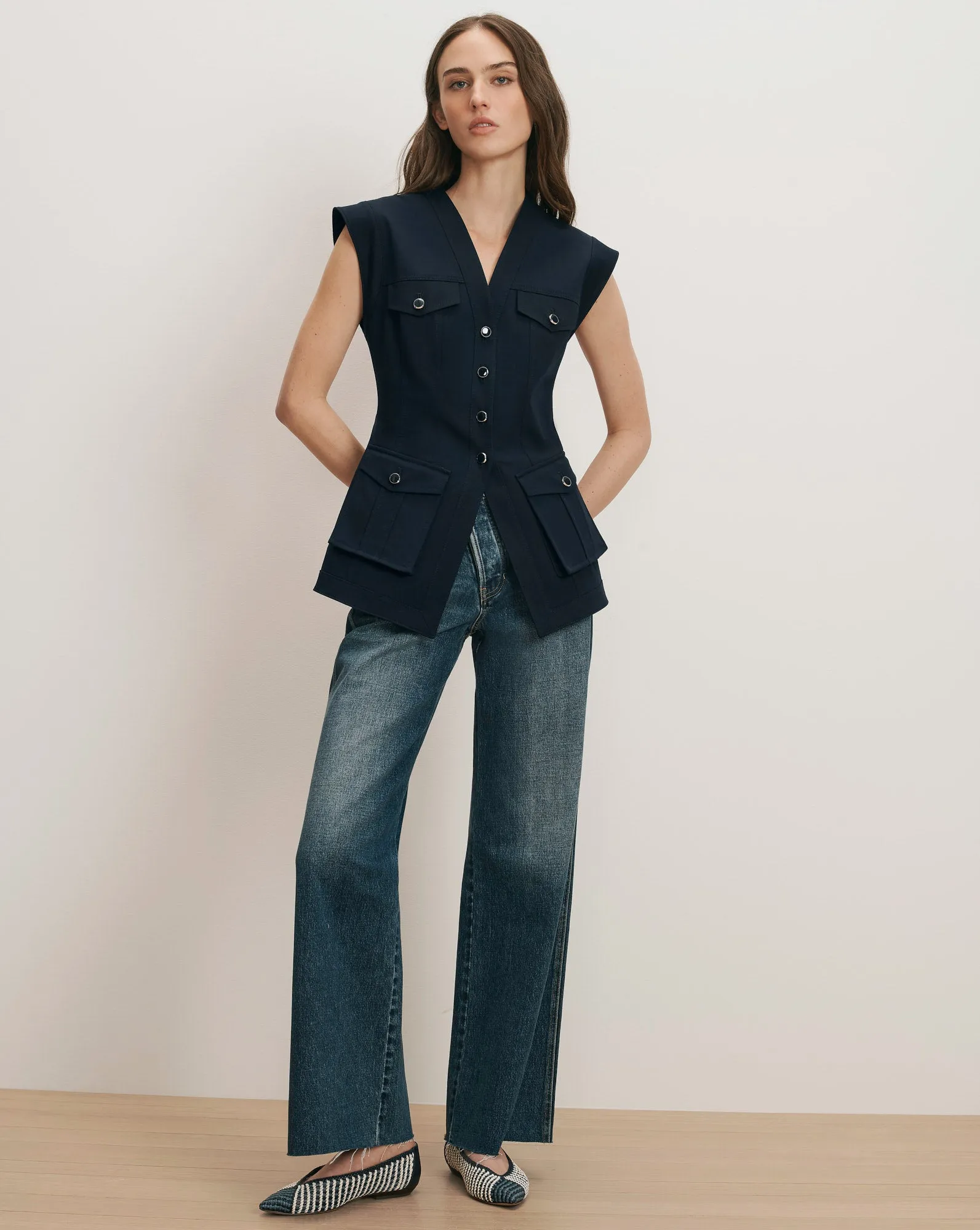 Pendle Tailored Vest sold by Veronica Beard product image thumbnail 2