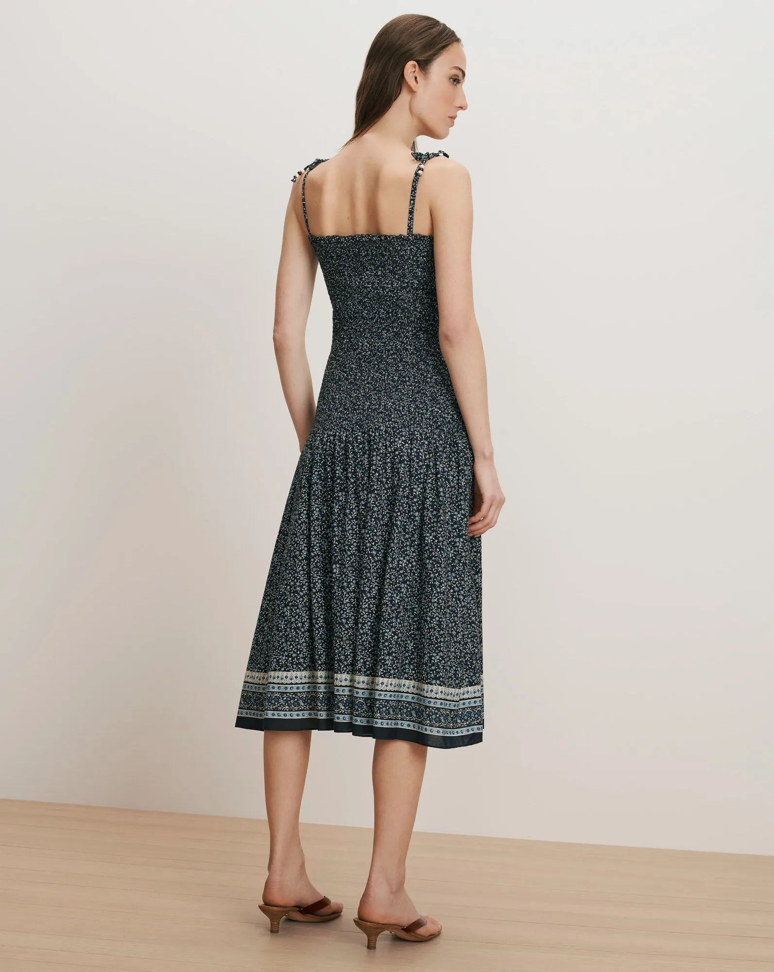 Marietta Shirred Midi Dress sold by Veronica Beard product image thumbnail 4