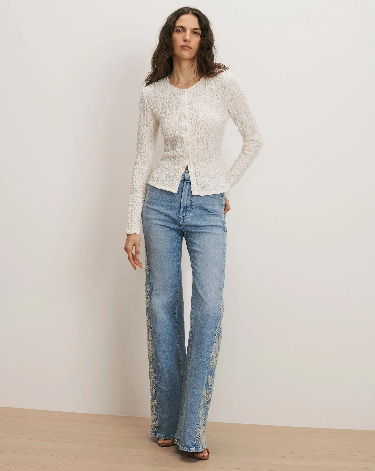 Gillingham Stretch-Lace Cardigan sold by Veronica Beard product image thumbnail 2