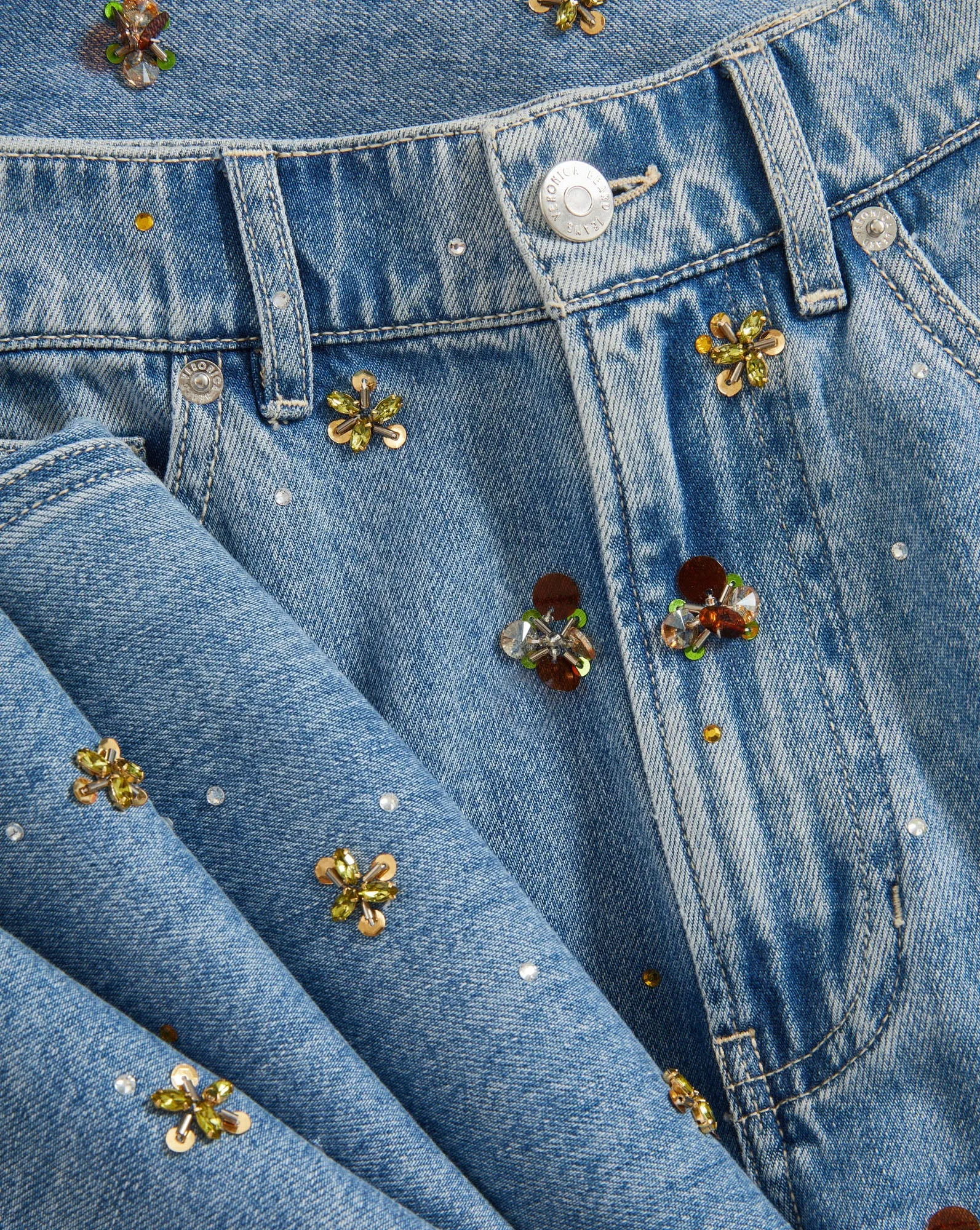 Kasey Embellished Wide-Leg Jean sold by Veronica Beard product image thumbnail 3