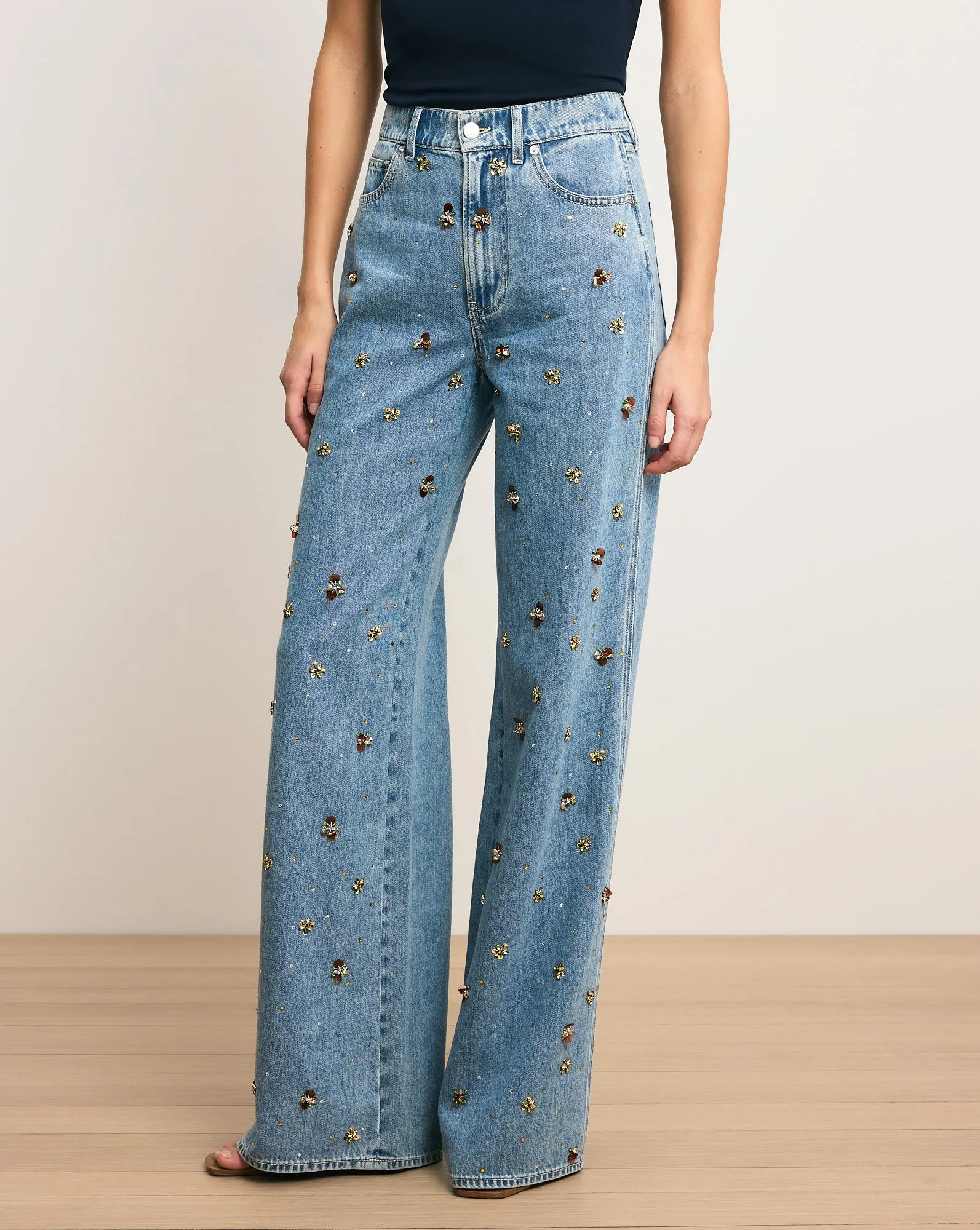 Kasey Embellished Wide-Leg Jean sold by Veronica Beard product image thumbnail 2