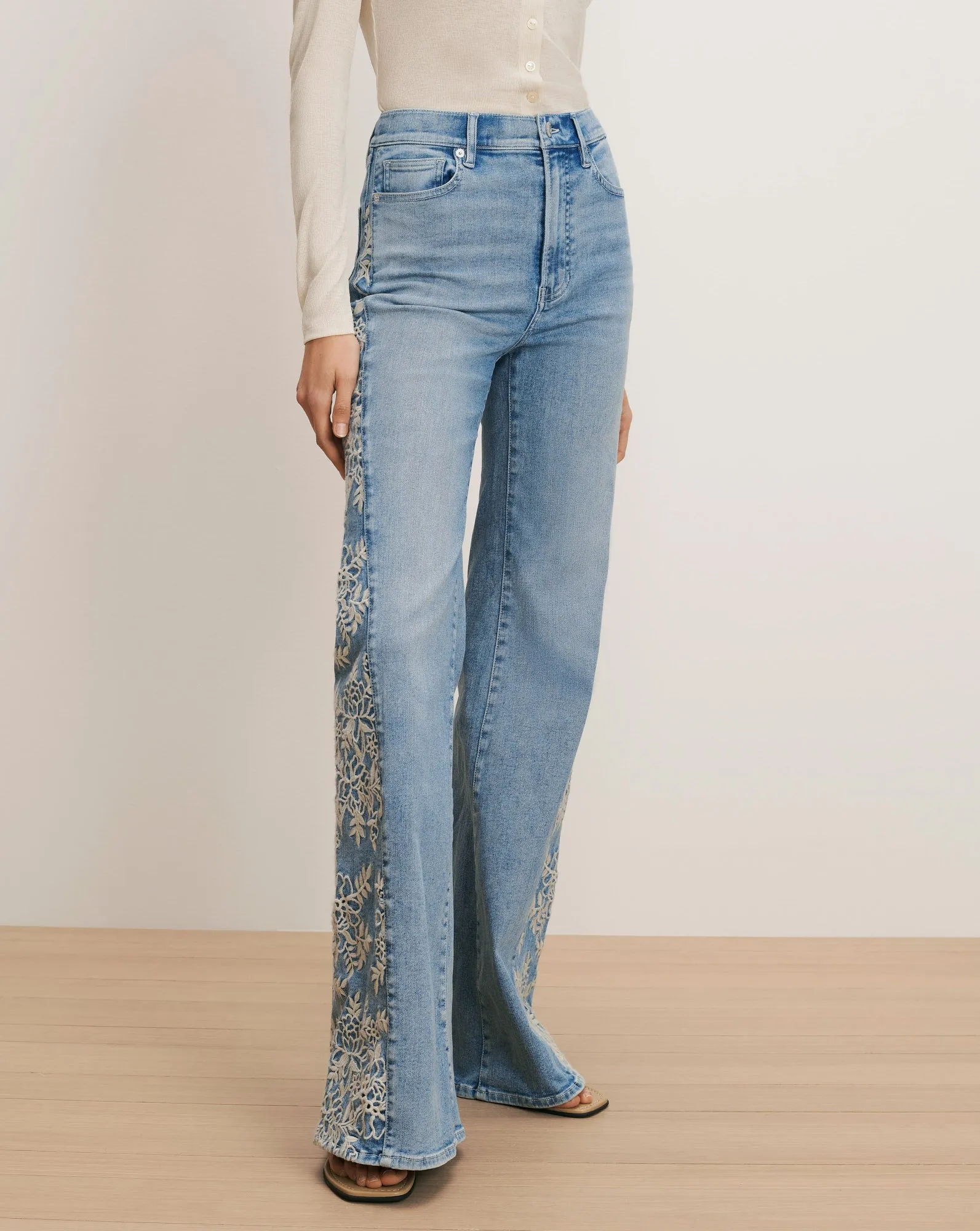 Joplin Embroidered Flare Jean sold by Veronica Beard product image thumbnail 2