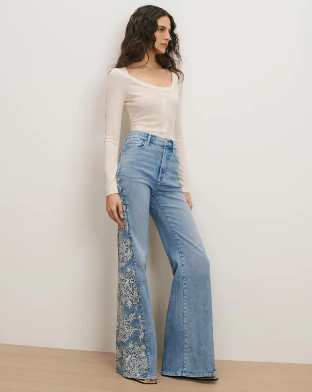 Joplin Embroidered Flare Jean sold by Veronica Beard