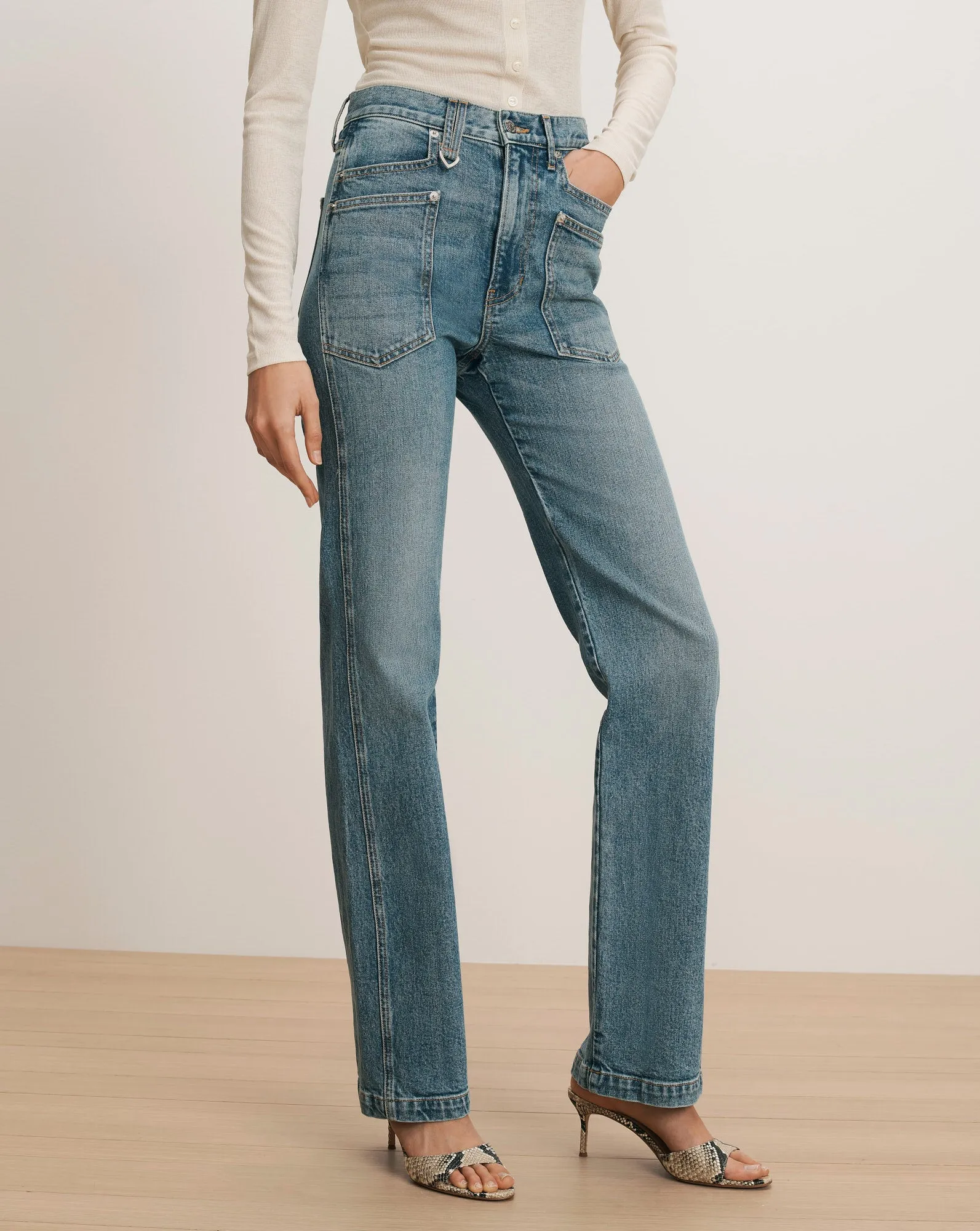 Dylan Patch-Pocket Straight-Leg Jean sold by Veronica Beard product image thumbnail 2