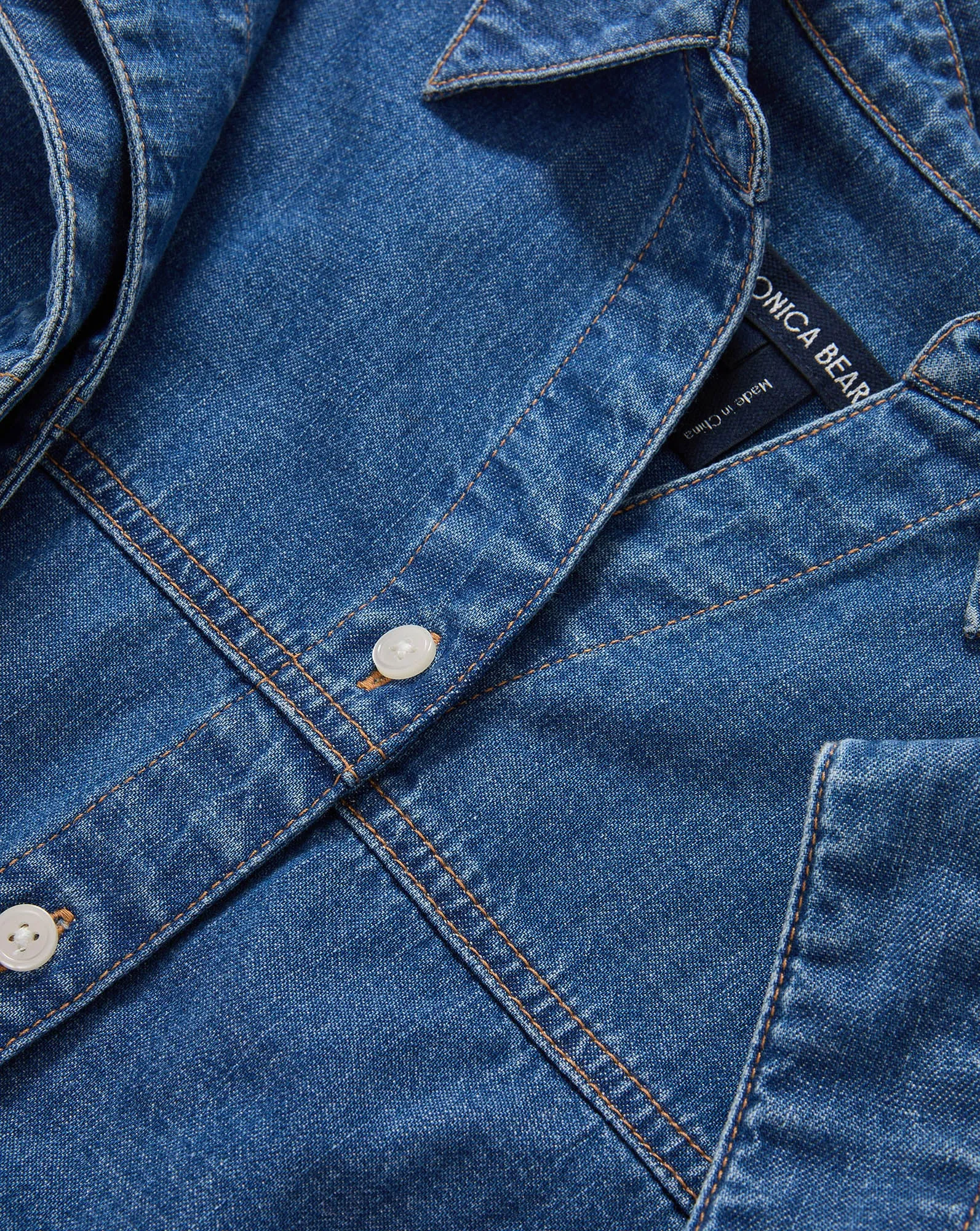 Nestor Chambray Button-Down Shirt sold by Veronica Beard product image thumbnail 3