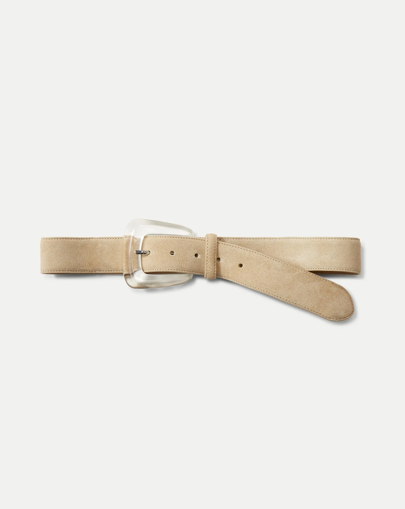 Arch Resin-Buckle Suede Belt sold by Veronica Beard