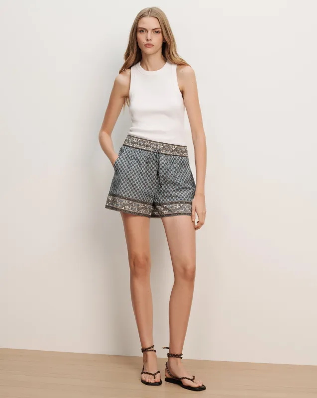 Vivaldi Scarf-Print Short sold by Veronica Beard