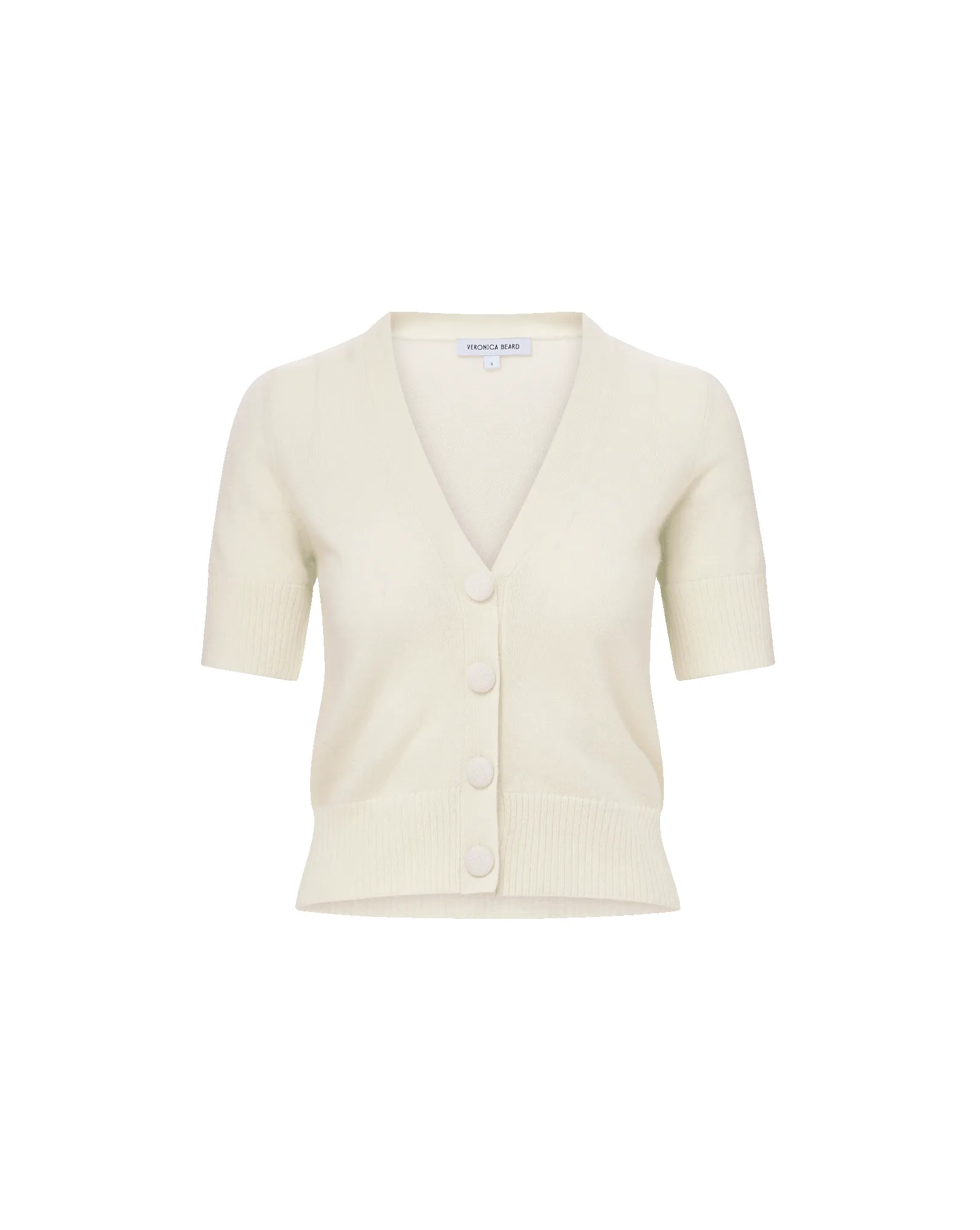 Solene Short-Sleeve Cashmere Cardigan sold by Veronica Beard product image thumbnail 5