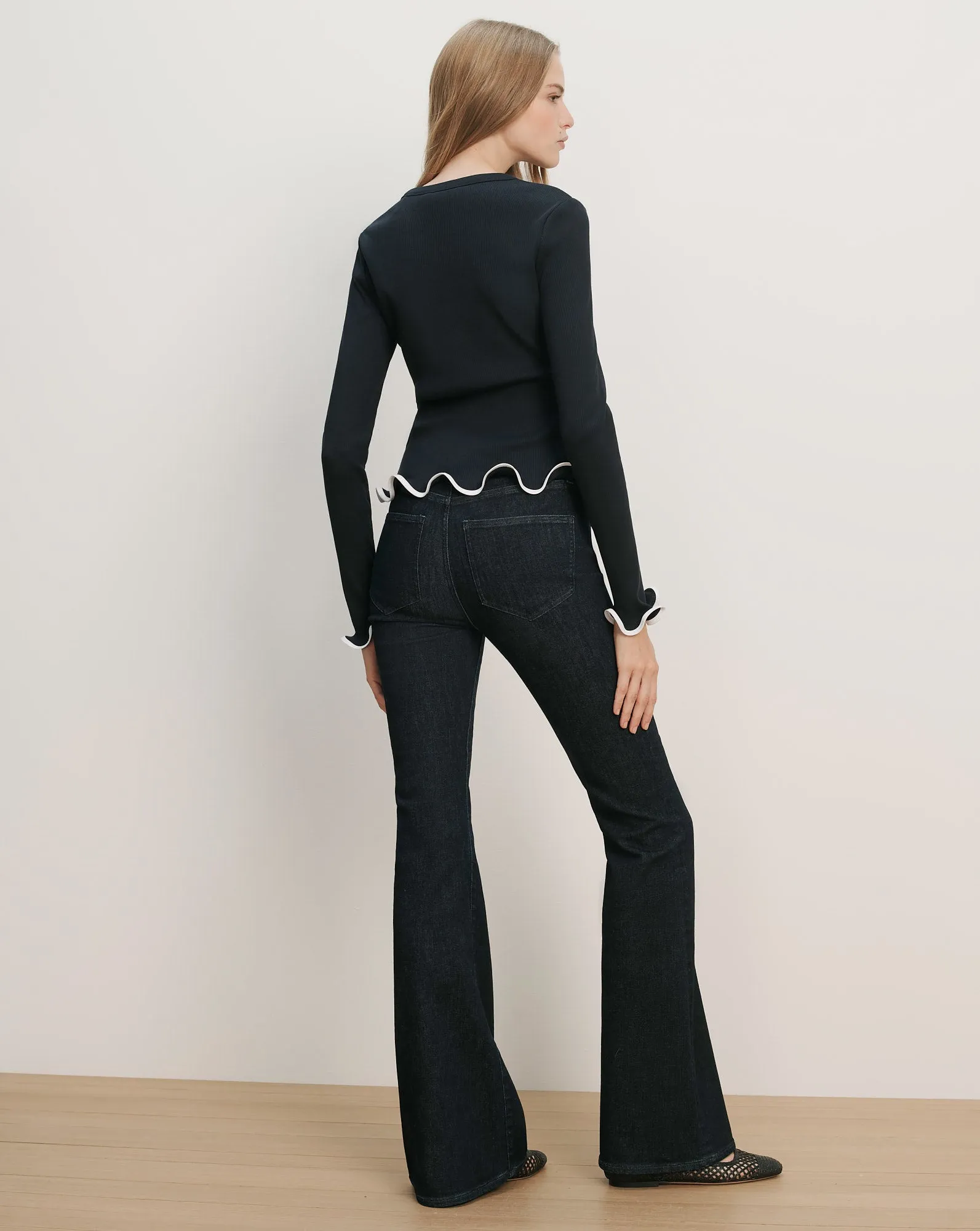 Elianne Ruffle-Trim T-Shirt sold by Veronica Beard product image thumbnail 4