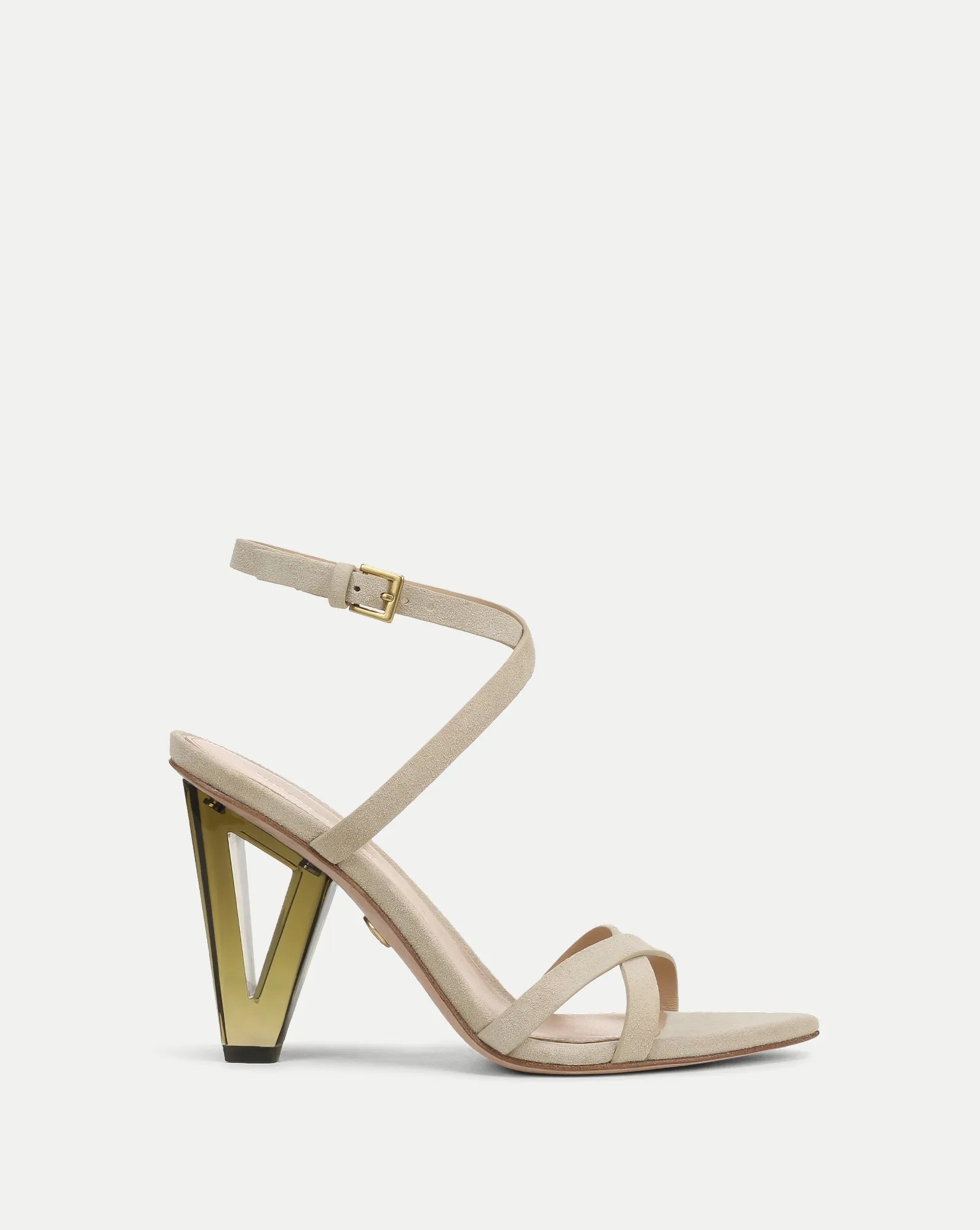 Lanaya Suede Ankle-Wrap Sandal sold by Veronica Beard