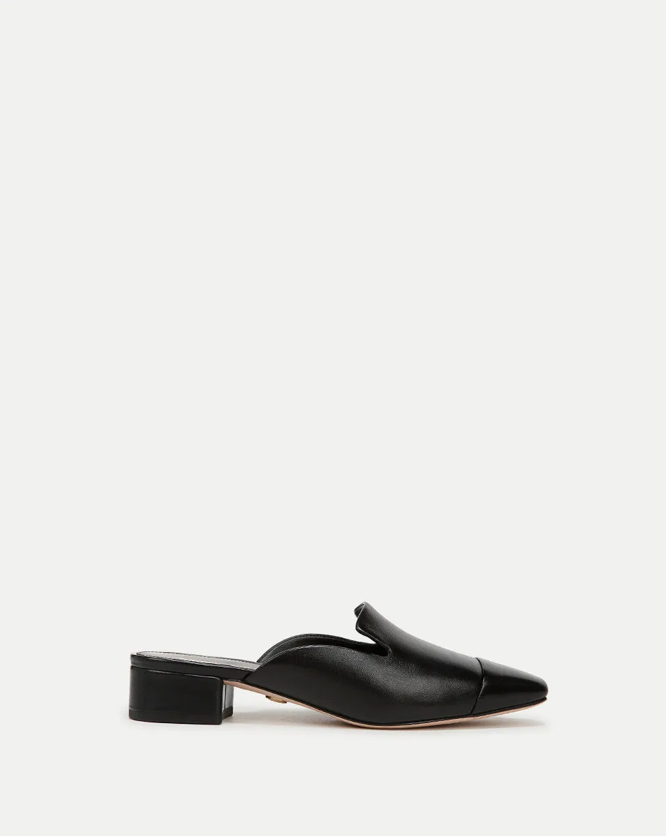 Cecile Leather Cap-Toe Mule sold by Veronica Beard