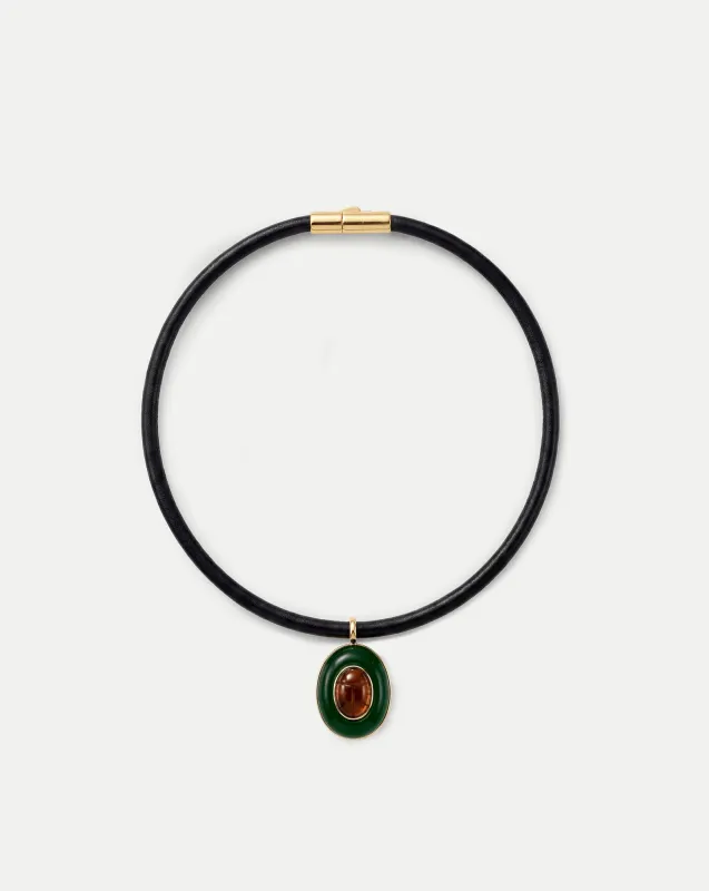 Tiger’s Eye Pendant Necklace made by Veronica Beard