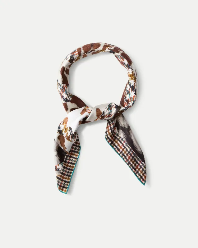 Houndstooth Bandana Silk Scarf made by Veronica Beard