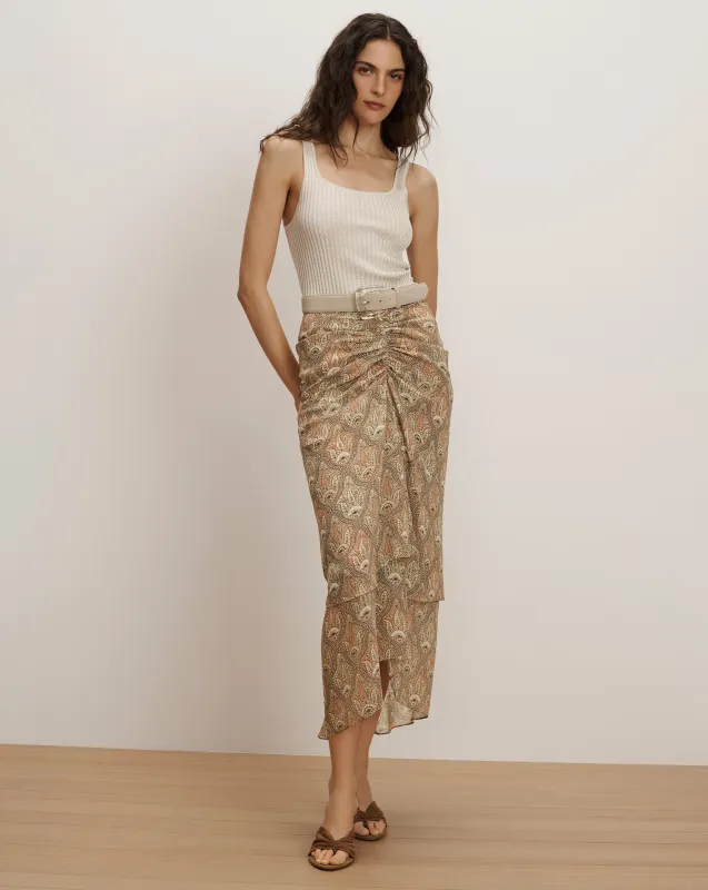 Sira Silk Midi Skirt made by Veronica Beard