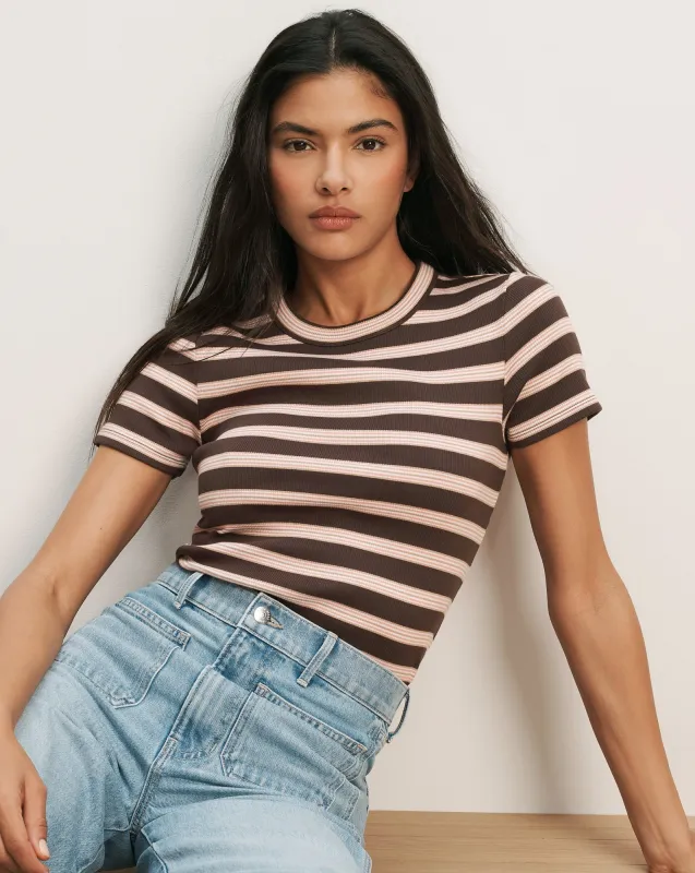 Pruitt Striped Ribbed T-Shirt made by Veronica Beard