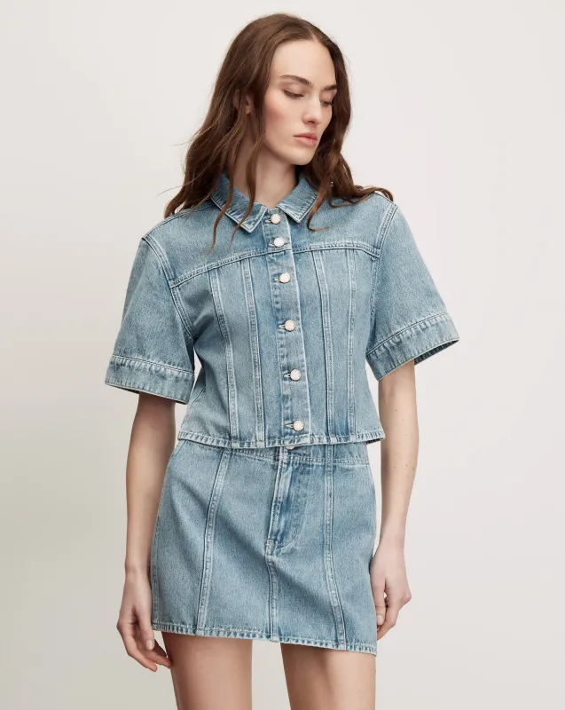 Malcom Cropped Denim Jacket made by Veronica Beard