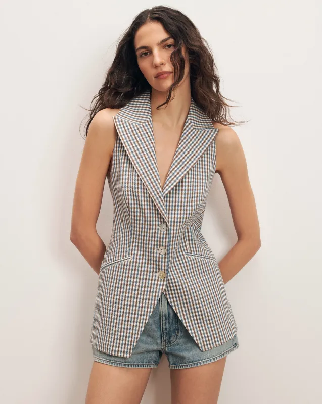 Costa Gingham Vest made by Veronica Beard