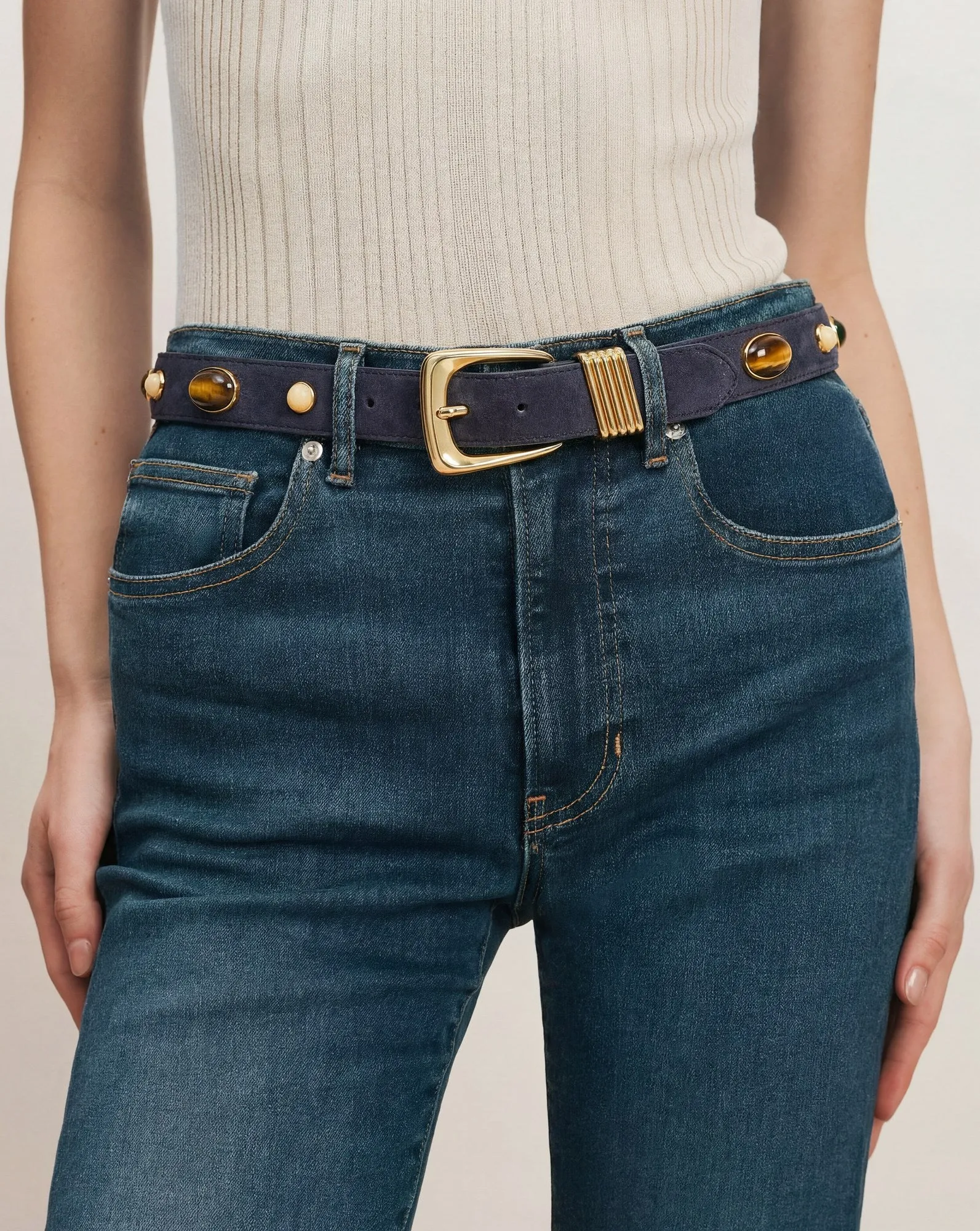 Arch Embellished Suede Belt sold by Veronica Beard product image thumbnail 2