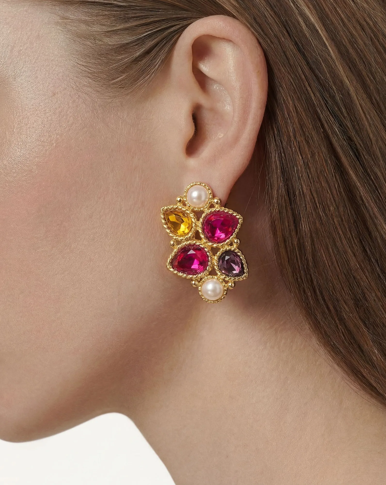 Vintage Crystal Clip On Earrings sold by Veronica Beard product image thumbnail 2
