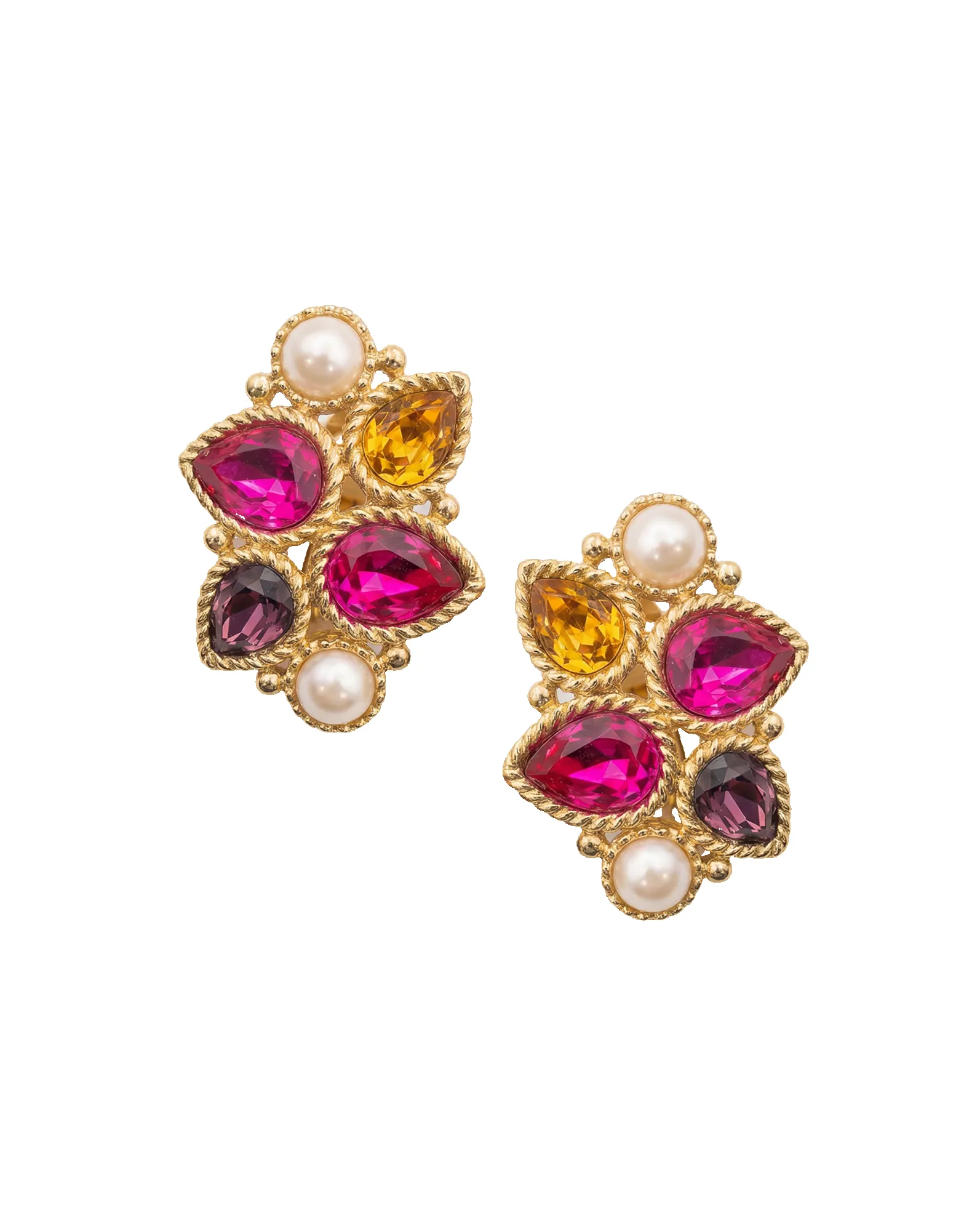 Vintage Crystal Clip On Earrings sold by Veronica Beard product image thumbnail 4