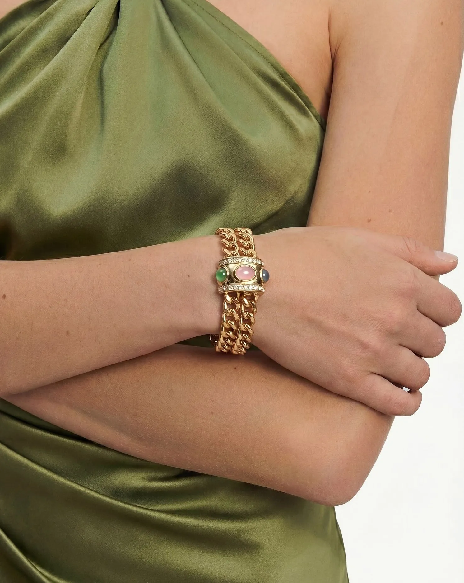 Vintage Cabochon Chain Bracelet sold by Veronica Beard product image thumbnail 2