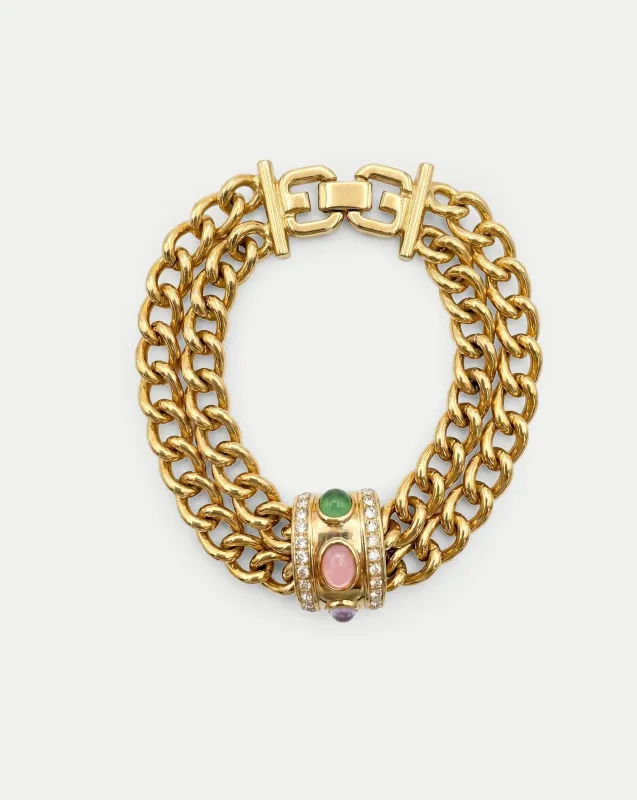 Vintage Cabochon Chain Bracelet made by Veronica Beard