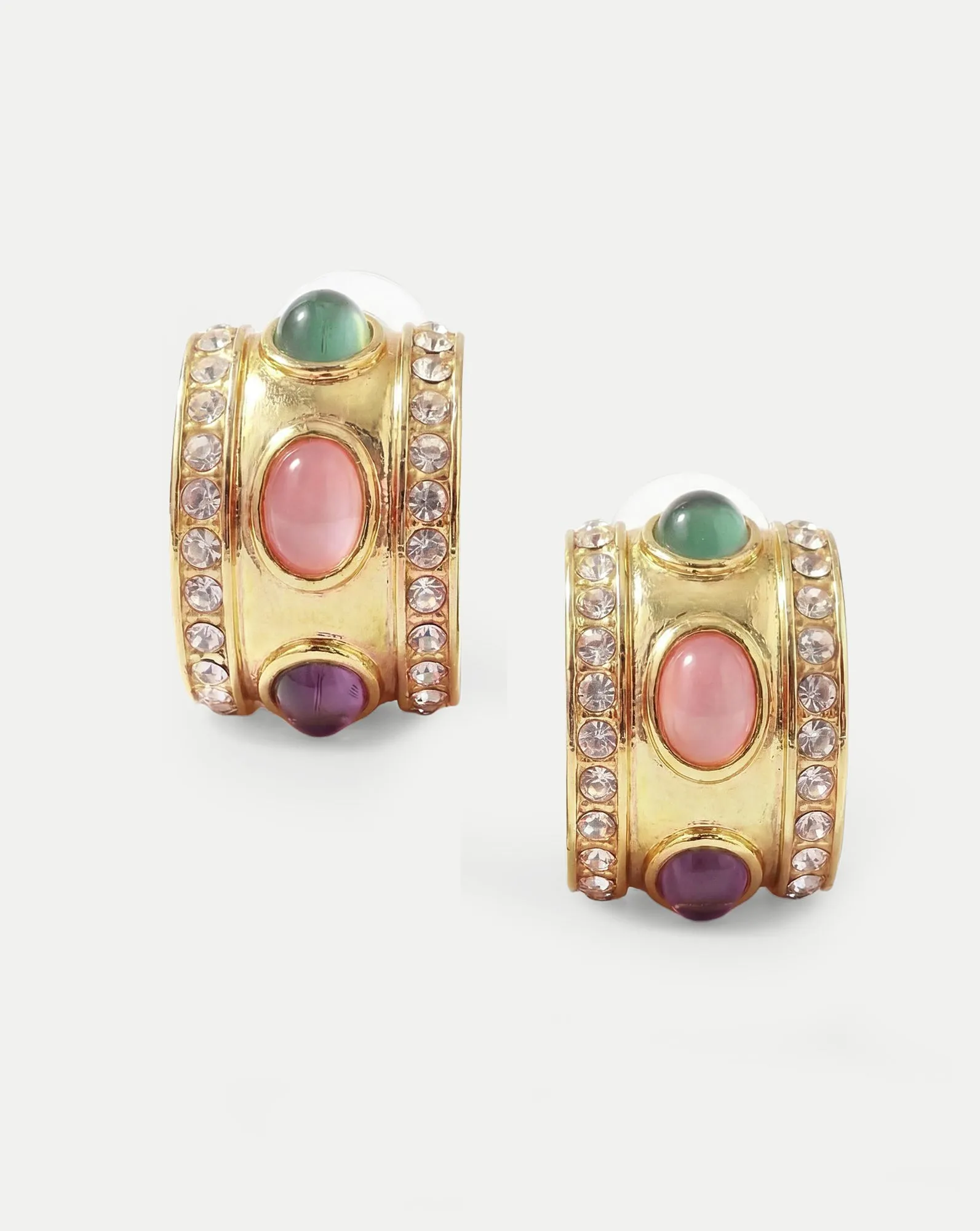 Vintage Cabochon Crest Earrings sold by Veronica Beard