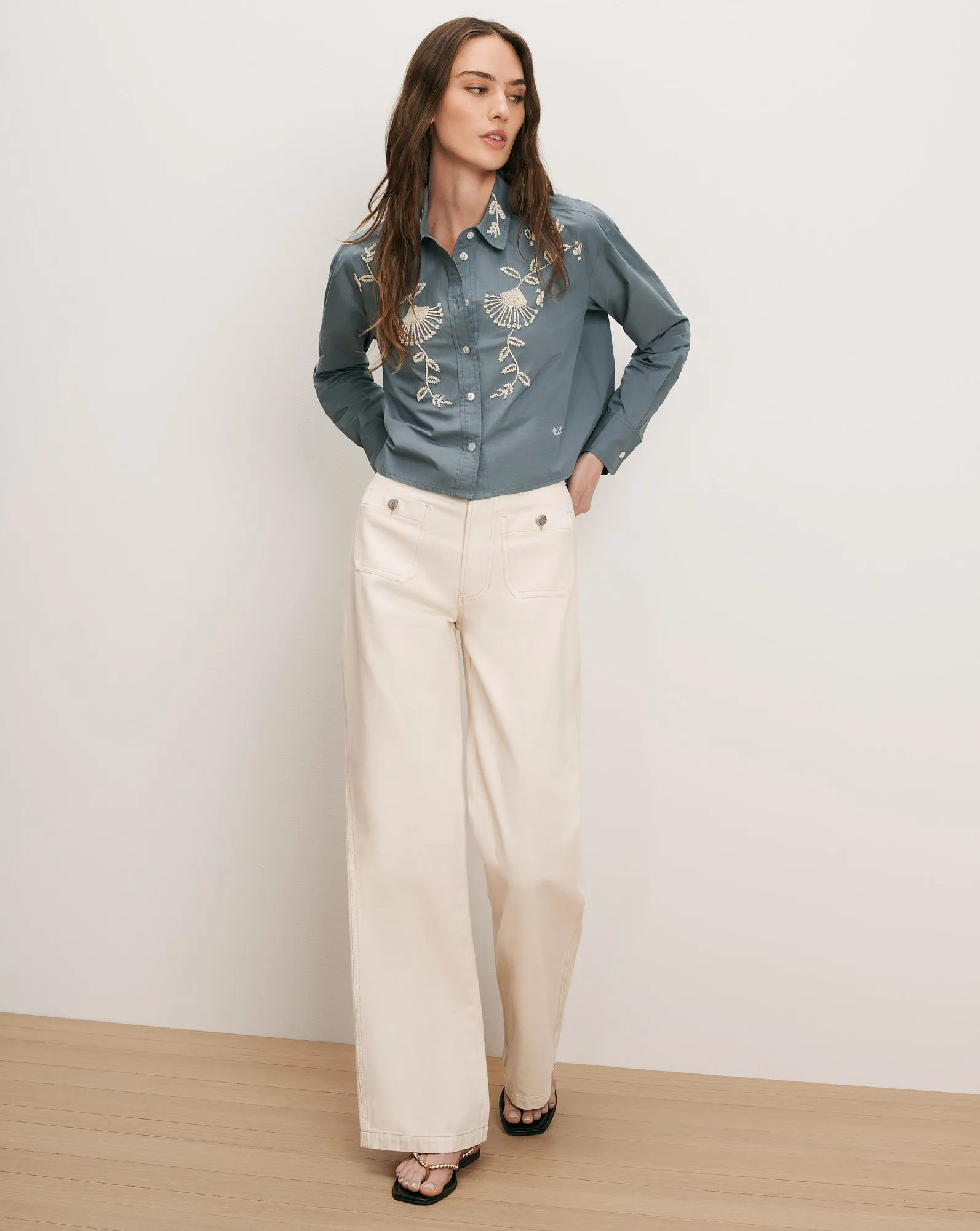 Aderes Beaded Button-Down Shirt sold by Veronica Beard product image thumbnail 2