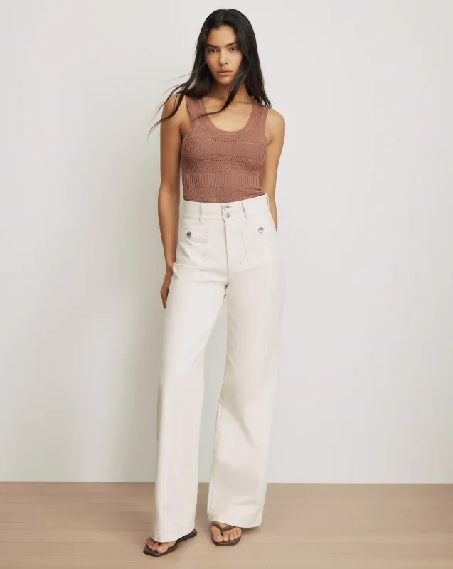 Taylor Patch-Pocket Wide-Leg Jean made by Veronica Beard