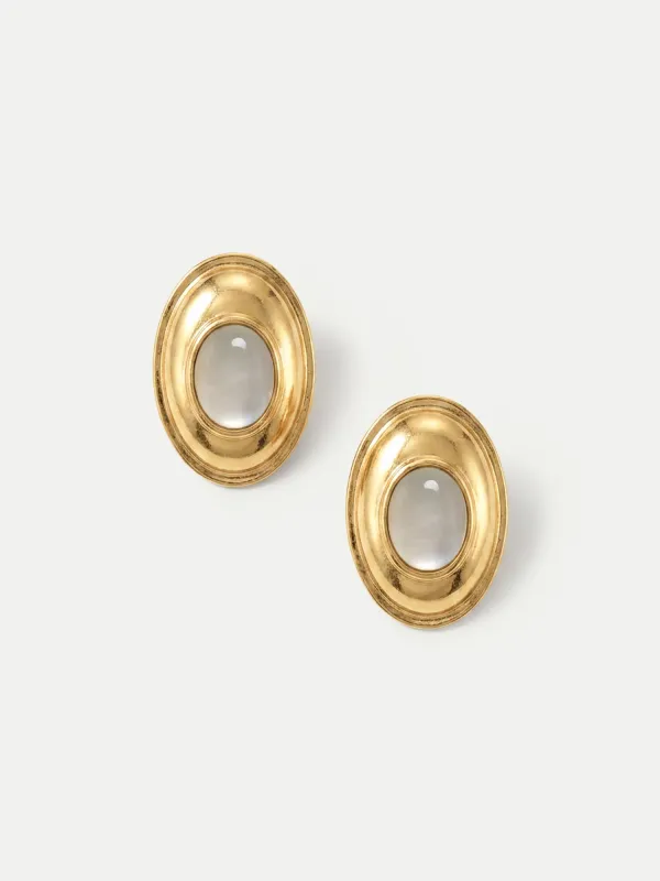 Cat’s Eye Cabochon Earring made by Veronica Beard